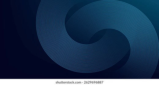 blue geometric abstract background overlapping layers on bright space with line effect decoration. Circle style concept modern graphic design element for banner, flyer, card. vector	