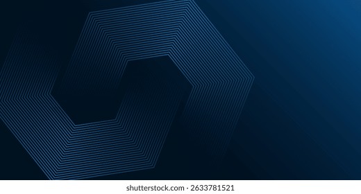 blue geometric abstract background overlapping layers on bright space with line effect decoration. Circle style concept modern graphic design element for banner, flyer, card.