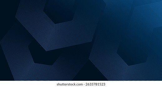 blue geometric abstract background overlapping layers on bright space with line effect decoration. Circle style concept modern graphic design element for banner, flyer, card.