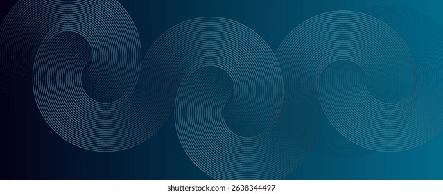 blue geometric abstract background overlapping layers on bright space with line effect decoration. Circle style concept modern graphic design element for banner, flyer, card.