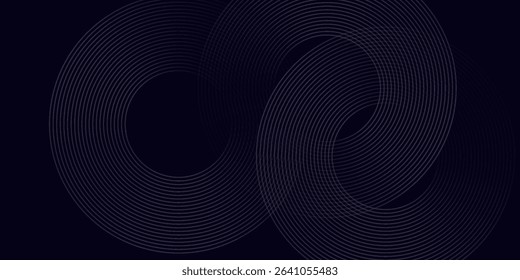 blue geometric abstract background overlapping layers on bright space with line effect decoration. Circle style concept modern graphic design element for banner, flyer, card. vector	