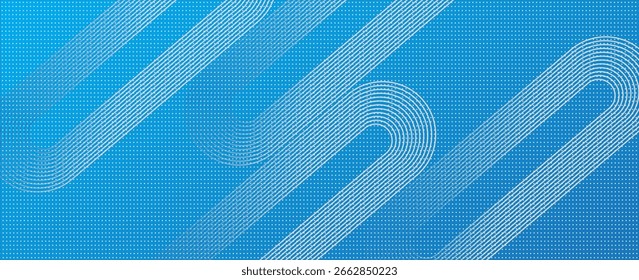 fundo abstrato geométrico azul sobrepondo camadas no espaço brilhante com decoração de efeito de linha. Conceito de estilo de círculo elemento de design gráfico moderno para banner, folheto, cartão.