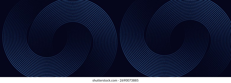 fundo abstrato geométrico azul sobrepondo camadas no espaço brilhante com decoração de efeito de linha. Conceito de estilo de círculo elemento de design gráfico moderno para banner, folheto, cartão. vetor	