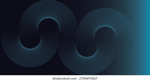 blue geometric abstract background overlapping layers on bright space with line effect decoration. Circle style concept modern graphic design element for banner, flyer, card. vector	