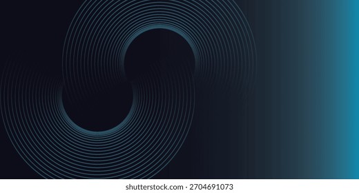 fundo abstrato geométrico azul sobrepondo camadas no espaço brilhante com decoração de efeito de linha. Conceito de estilo de círculo elemento de design gráfico moderno para banner, folheto, cartão. vetor	