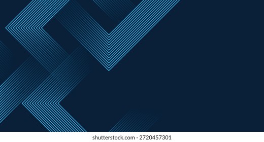 Fondo abstracto geométrico azul superponiendo capas en espacio brillante con decoración de efecto de línea. Concepto de estilo circular Diseño gráfico moderno Ilustración vectorial simple eps10