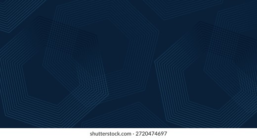 Fundo abstrato geométrico azul sobrepondo camadas no espaço brilhante com decoração de efeito de linha. Conceito de estilo de círculo elemento de design gráfico moderno para banner, folheto, carta. art