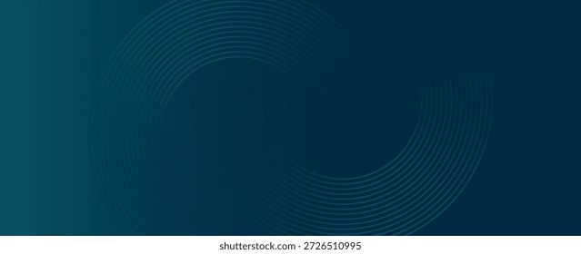 Fondo abstracto geométrico azul que se superpone capas en el espacio brillante con la decoración del efecto de línea. Concepto de estilo de círculo elemento de Diseño gráfico moderno para el Anuncio, volante, tarjeta. Vector	