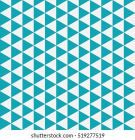 Blue geometric abstract background with triangles. Vector seamless pattern.