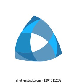 Blue geometric abstract logo template, logotype, emblem. Triangle design element