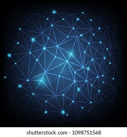 Blue Geometric Abstract Mesh Background with connected line and dots. EPS10 Design layout for your business, technology, science, communication, futuristic background.
