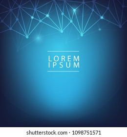 Blue Geometric Abstract Mesh Background with connected line and dots. EPS10 Design layout for your business, technology, science, communication, futuristic background.
