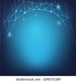 Blue Geometric Abstract Mesh Background with connected line and dots. EPS10 Design layout for your business, technology, science, communication, futuristic background.
