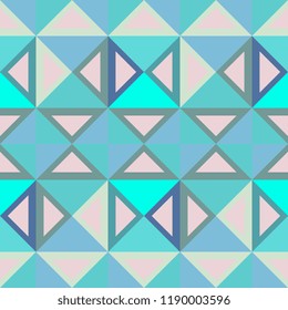 Blue geometric abstract seamless pattern trendy. Vector illustration for fashion wrapping and textile print.