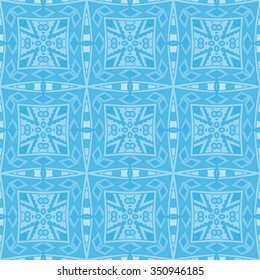 Blue Geometric abstract seamless pattern. Classic vector tiled ornamental background. 
