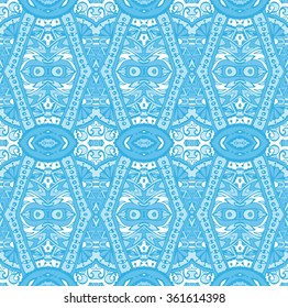 Blue Geometric abstract seamless pattern. Classic background. Vector illustration