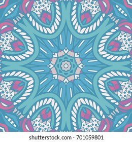 Blue Geometric abstract seamless pattern. Classic background. illustration