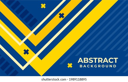 Fondo Geométrico Azul. Composición de formas abstractas con líneas amarillas y blancas. Puede Utilizarse Para Banner, Afiche, Sitio Web, Promoción, Folleto