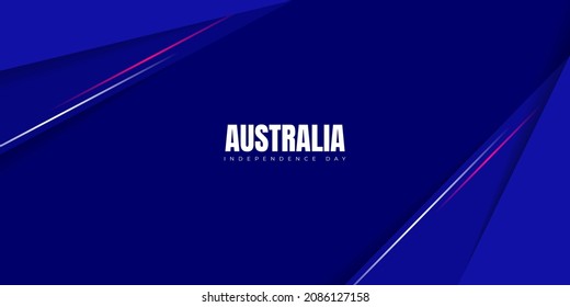 Fondo geométrico azul con diseño de texto del día de la independencia de Australia. 