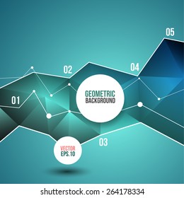 Blue Geometric Background can use for Infographic, banner, and wallpaper