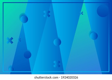Blue geometric background. Composition of fluid geometric forms.