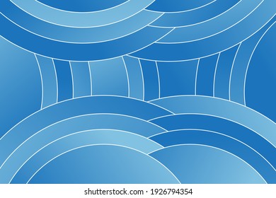 Fondo geométrico azul. Composición de formas geométricas fluidas.
