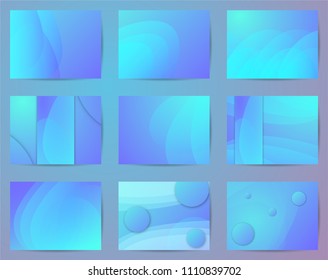 Blue geometric background with copy space. Template design in gradient trend for cover, business presentation and web banner.