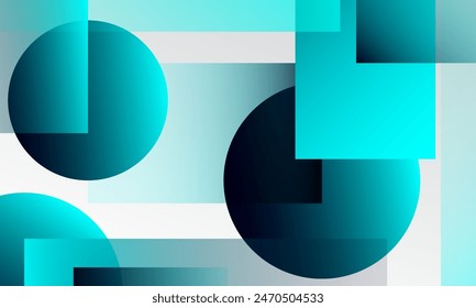 Fondo geométrico azul. Composición de Formas dinámicas. Ilustración vectorial