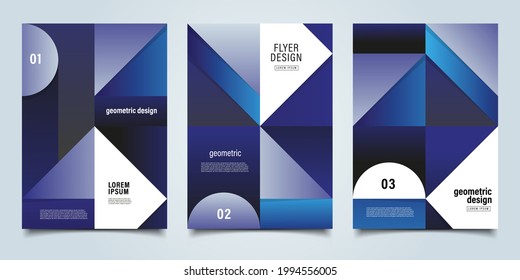 Blue Geometric Background Flyer Design Template
