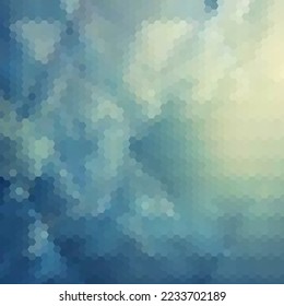 Blue geometric background. Hexagonal abstract vector background in polygonal style.