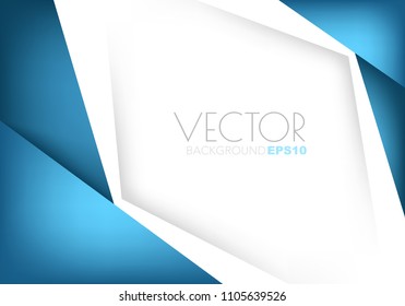 Blue geometric background layer with white space for text design , Vector