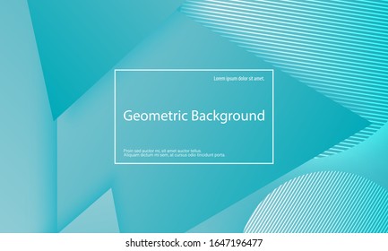 Blue Geometric background. Minimal abstract cover design. Creative colorful wallpaper. Trendy gradient poster. Vector illustration.