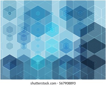 Blue geometric background with place for text