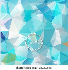 Blue geometric background, polygonal design