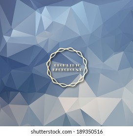 Blue geometric background, polygonal design 