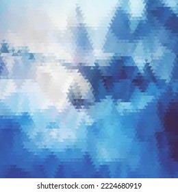 Blue geometric background for presentation, advertising, brochure. Place for text. Triangles.