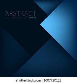 Blue geometric background triangle layer overlap with black space for text and background design