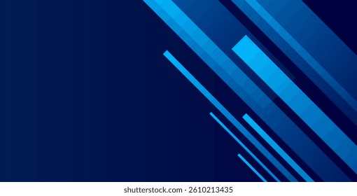 Blue geometric banner with an abstract background. Modern design for digital graphics, presentations, websites, and branding.