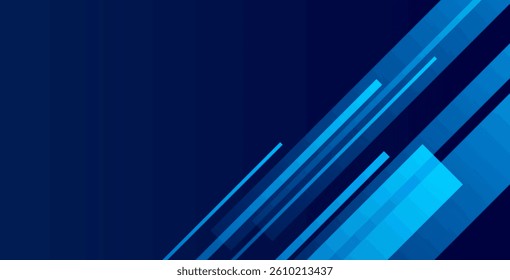 Blue geometric banner with an abstract background. Modern design for digital graphics, presentations, websites, and branding.
