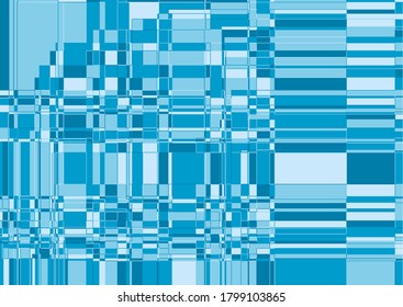 Blue geometric banner, Wallpaper with rectangles and squares of different sizes. Vector illustration
