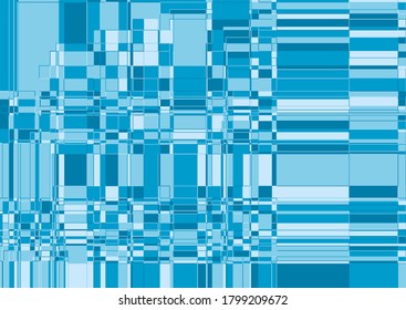 Blue geometric banner, Wallpaper with rectangles and squares of different sizes. Vector illustration