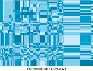 Banner geométrico azul, tapiz con rectángulos y cuadrados de diferentes tamaños. Ilustración del vector