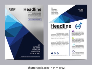 Blue Geometric Brochure Annual Report Flyer design template. Leaflet cover Presentation Modern background. illustration vector in A4 size