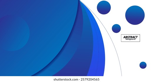 Blue geometric business banner design. Creative banner design with wave shape and lines as template. Simple horizontal banner. Vector Eps10