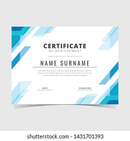 Blue Geometric Certificate Vector Template