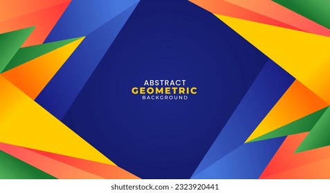 Blue geometric colorful background vector
