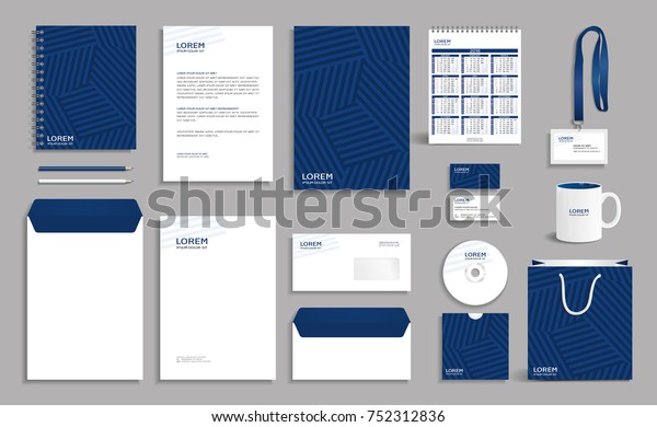 Blue\
geometric corporate identity design template\
eps10