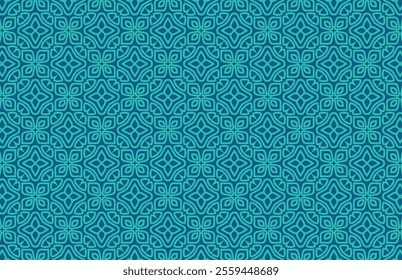 Blue geometric decorative textile design