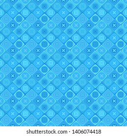 Blue geometric diagonal curved shape tile mosaic pattern background - repeatable illustration