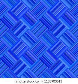 Blue geometric diagonal striped square tile mosaic pattern background - vector wall illustration